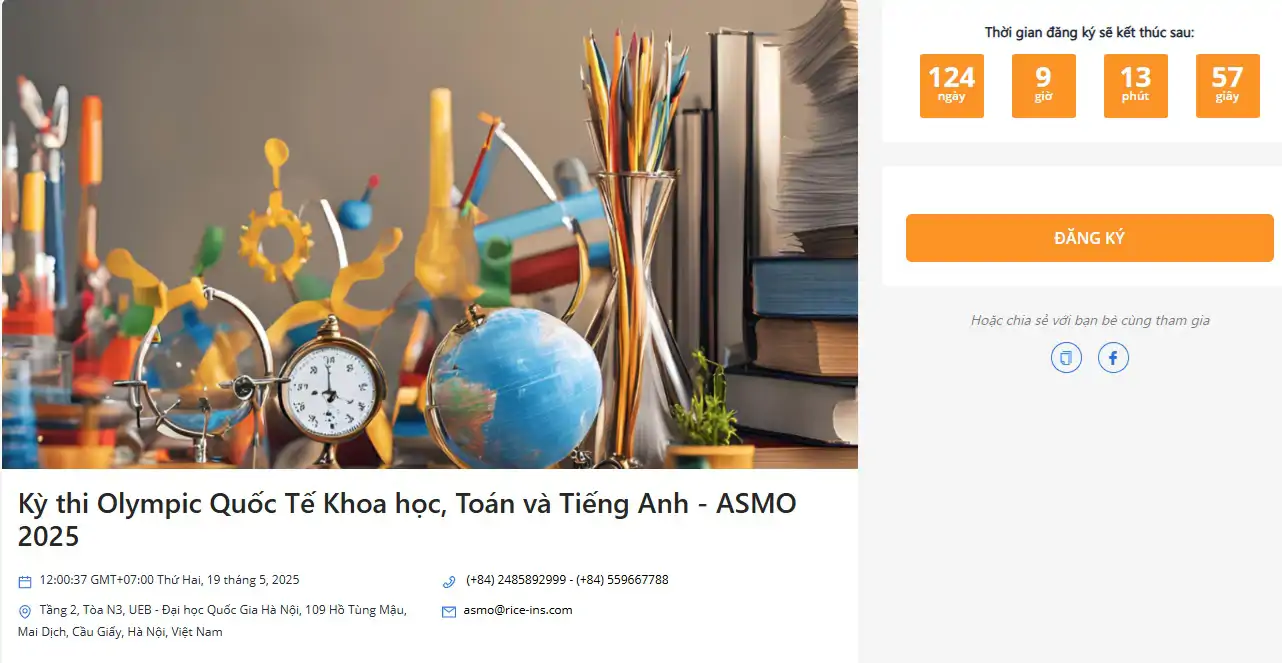 Lịch Thi ASMO 2025 - 2026: Cập Nhật Thời Gian Và Địa Điểm Thi Các Môn Toán, Khoa Học, Tiếng Anh
