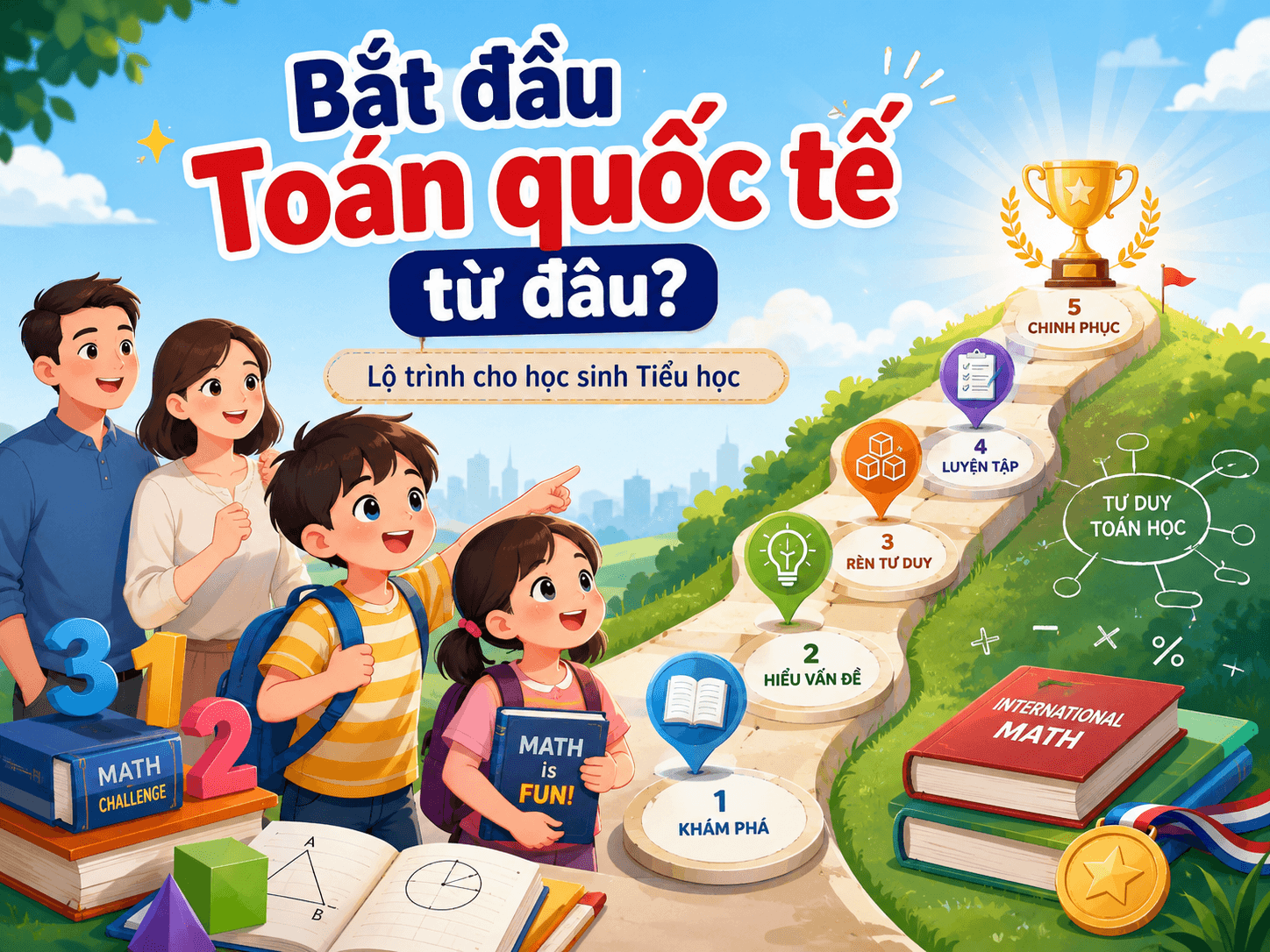Con mới bắt đầu Toán quốc tế nên học từ đâu? Lộ trình 4–8 tuần