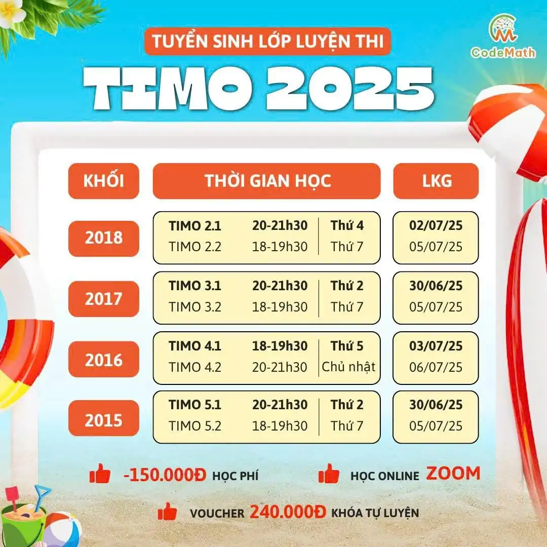 Lớp Ôn Luyện TIMO: Bí Quyết Chinh Phục Huy Chương Toán Quốc Tế TIMO Một Cách Dễ Dàng!