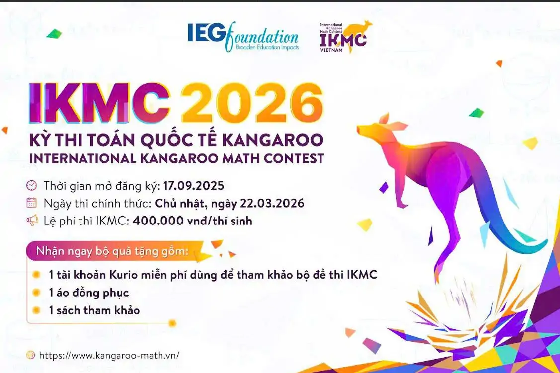 Mở Đăng Ký IKMC Kangaroo 2026: Cơ Hội Nhận Giải Tăng Vọt Lên Top 50% Toàn Quốc!