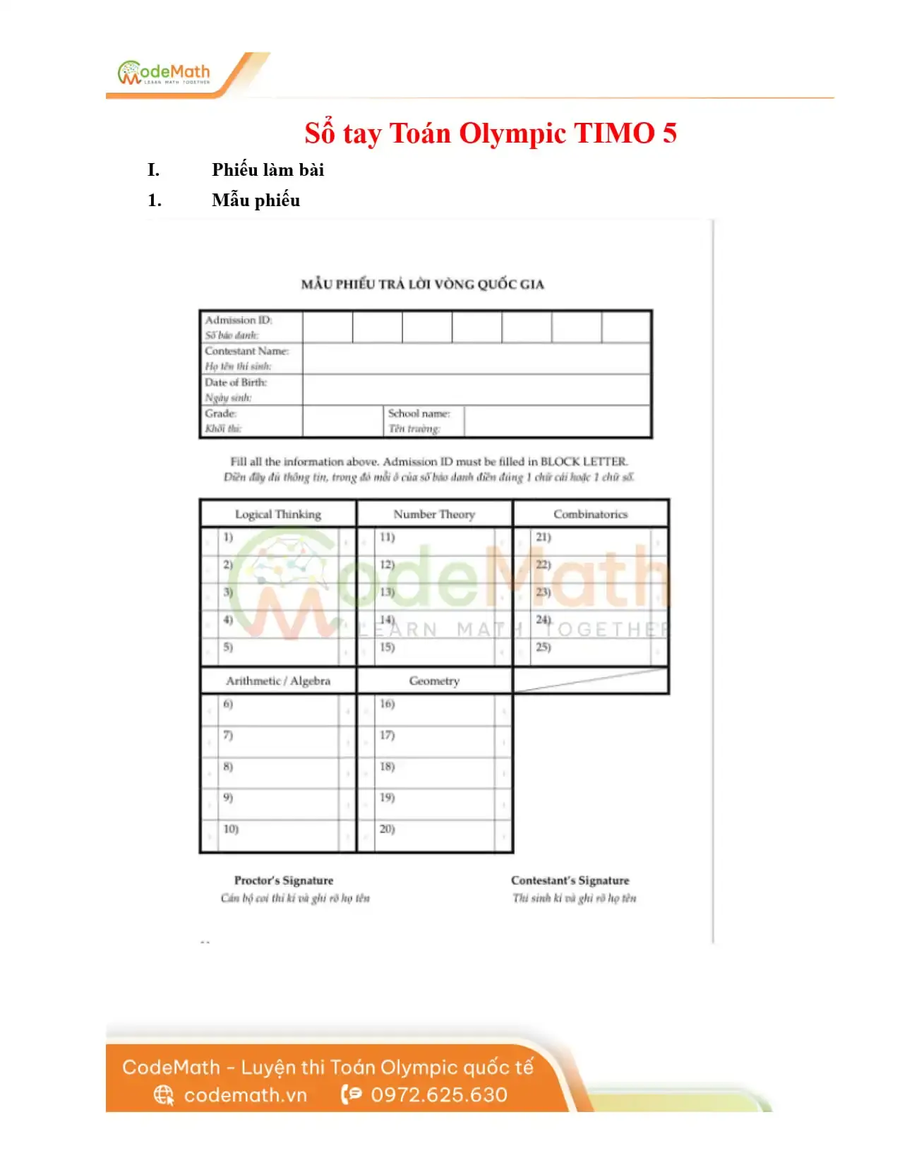 Sổ tay TIMO - HKIMO Khối 5