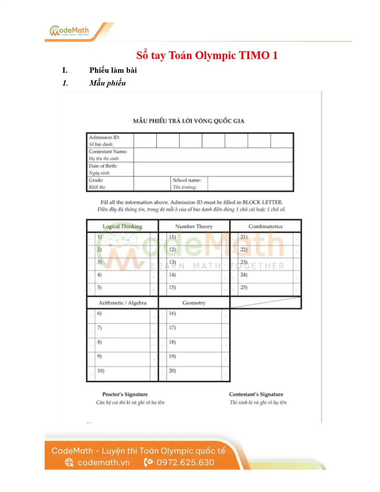Sổ tay TIMO - HKIMO Khối 1